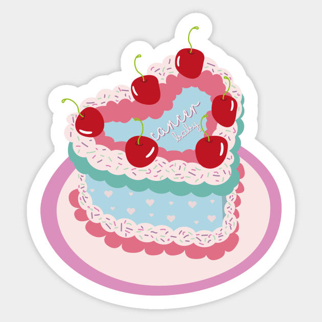 Cancer Baby Heart Cake Design Sticker by rachelaranha